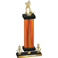 Premium Single Orange Carbon Fiber Victory Hockey Trophy