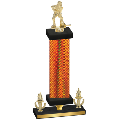 Premium Single Orange Carbon Fiber Victory Hockey Trophy