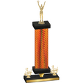 Premium Single Orange Carbon Fiber Third Place Victory Trophy