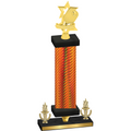 Premium Single Orange Carbon Fiber Victory Pickleball Trophy