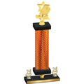 Premium Single Orange Carbon Fiber Year Pickleball Trophy