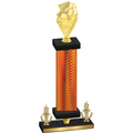 Premium Single Orange Carbon Fiber Victory Pickleball Trophy