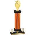 Premium Single Orange Carbon Fiber Year Pickleball Trophy