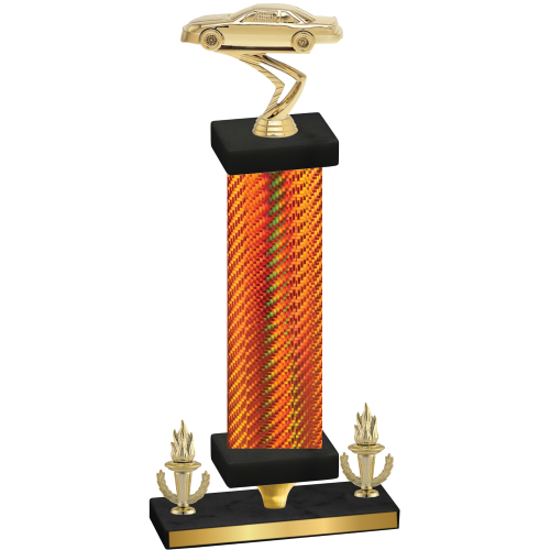 Premium Single Orange Carbon Fiber Victory Cars Trophy