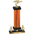 Premium Single Orange Carbon Fiber Victory Cars Trophy