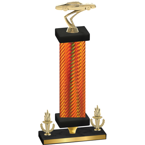 Premium Single Orange Carbon Fiber Victory Cars Trophy