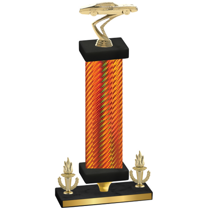 Premium Single Orange Carbon Fiber Victory Cars Trophy