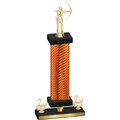 Premium Single Orange Carbon Fiber Second Place Archery Trophy