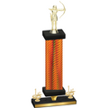 Premium Single Orange Carbon Fiber First Place Archery Trophy