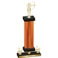 Premium Single Orange Carbon Fiber Second Place Archery Trophy