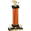 Premium Single Orange Carbon Fiber Third Place Fishing Trophy