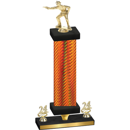 Premium Single Orange Carbon Fiber Year Shooter Trophy