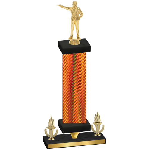 Premium Single Orange Carbon Fiber Victory Shooter Trophy
