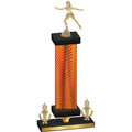 Premium Single Orange Carbon Fiber Victory Skater Trophy