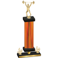 Premium Single Orange Carbon Fiber Fourth Place Weights Trophy