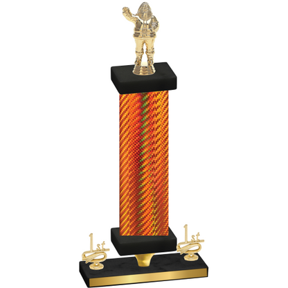 Premium Single Orange Carbon Fiber First Place Holiday Trophy