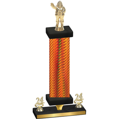 Premium Single Orange Carbon Fiber Year Holiday Trophy