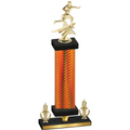 Premium Single Orange Carbon Fiber Victory Flag Football Trophy