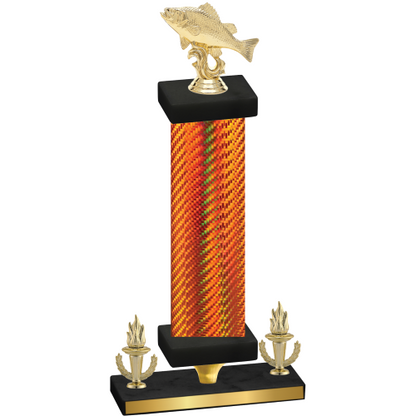 Premium Single Orange Carbon Fiber Victory Fishing Trophy
