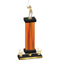 Premium Single Orange Carbon Fiber Second Place Golf Trophy