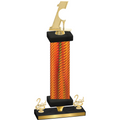 Premium Single Orange Carbon Fiber Second Place Golf Trophy