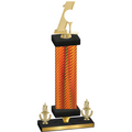 Premium Single Orange Carbon Fiber Victory Golf Trophy