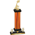 Premium Single Orange Carbon Fiber Year Golf Trophy