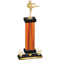 Premium Single Orange Carbon Fiber Third Place Karate Trophy