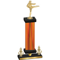 Premium Single Orange Carbon Fiber Victory Karate Trophy