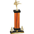 Premium Single Orange Carbon Fiber Victory Karate Trophy