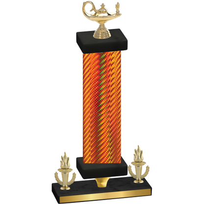Premium Single Orange Carbon Fiber Victory Academics Trophy