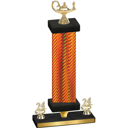 Premium Single Orange Carbon Fiber Year Academics Trophy