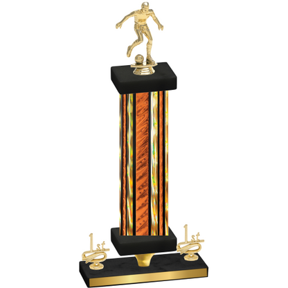 Premium Single Orange Glacier First Place Soccer Trophy