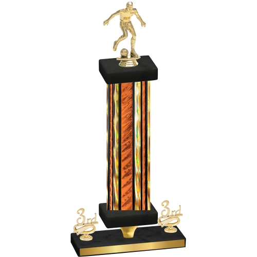 Premium Single Orange Glacier Third Place Soccer Trophy