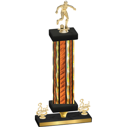 Premium Single Orange Glacier Third Place Soccer Trophy