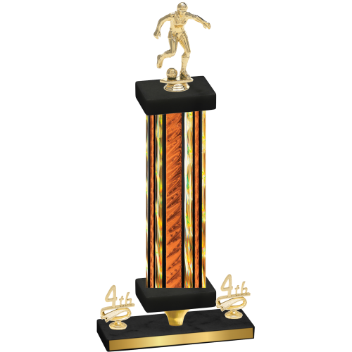Premium Single Orange Glacier Fourth Place Soccer Trophy
