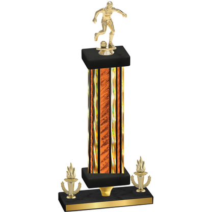 Premium Single Orange Glacier Victory Soccer Trophy