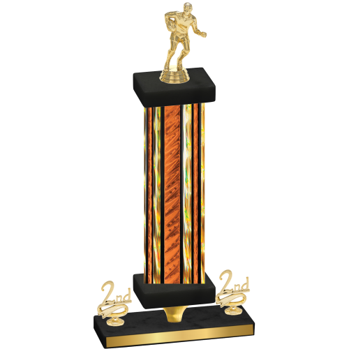 Premium Single Orange Glacier Second Place Rugby Trophy