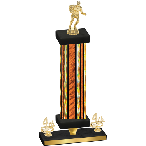 Premium Single Orange Glacier Fourth Place Rugby Trophy