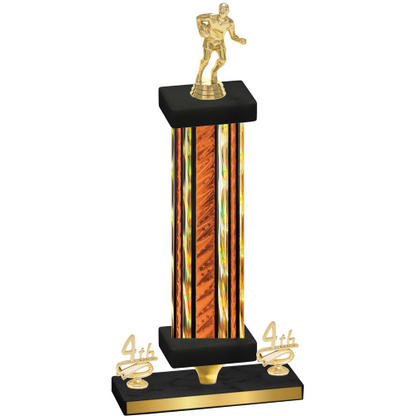 Premium Single Orange Glacier Fourth Place Rugby Trophy