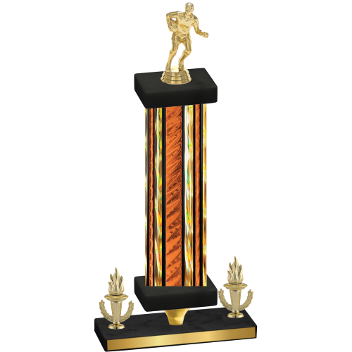 Premium Single Orange Glacier Victory Rugby Trophy