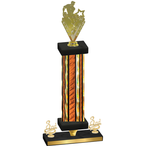 Premium Single Orange Glacier Third Place Rugby Trophy