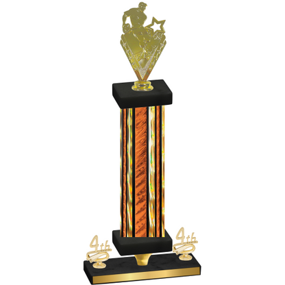 Premium Single Orange Glacier Fourth Place Rugby Trophy