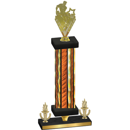 Premium Single Orange Glacier Victory Rugby Trophy