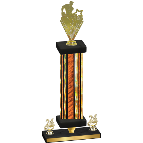 Premium Single Orange Glacier Year Rugby Trophy