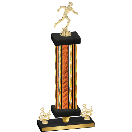 Premium Single Orange Glacier Third Place Running Trophy