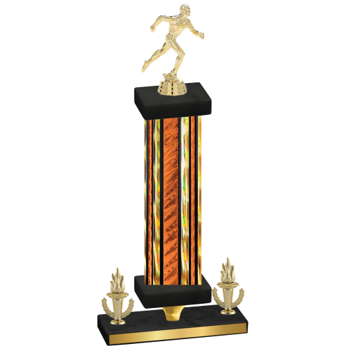 Premium Single Orange Glacier Victory Running Trophy