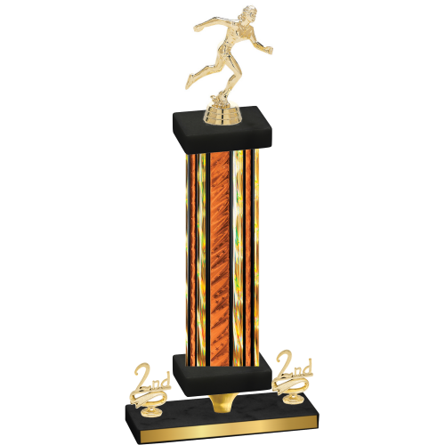 Premium Single Orange Glacier Second Place Running Trophy