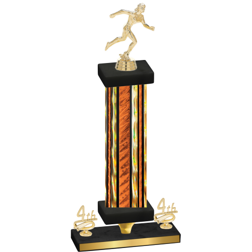 Premium Single Orange Glacier Fourth Place Running Trophy