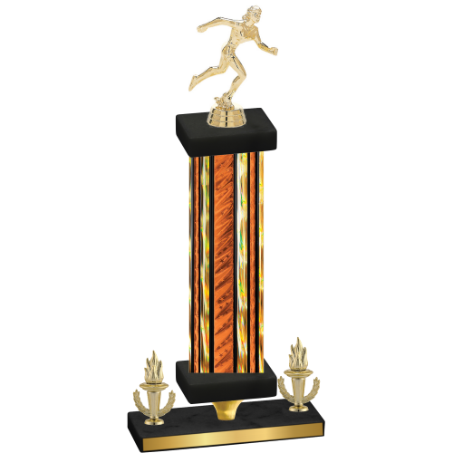 Premium Single Orange Glacier Victory Running Trophy